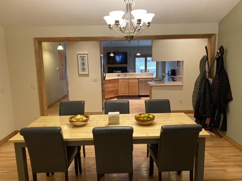 Dining room, kitchen, family room