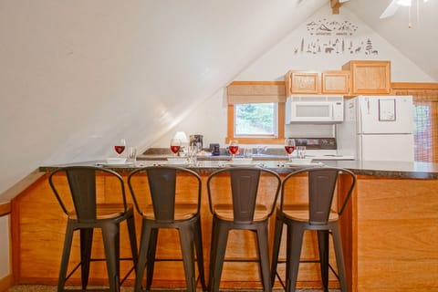 Seating for four a the kitchen bar