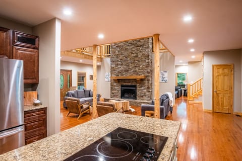 Kitchen is located right off great room