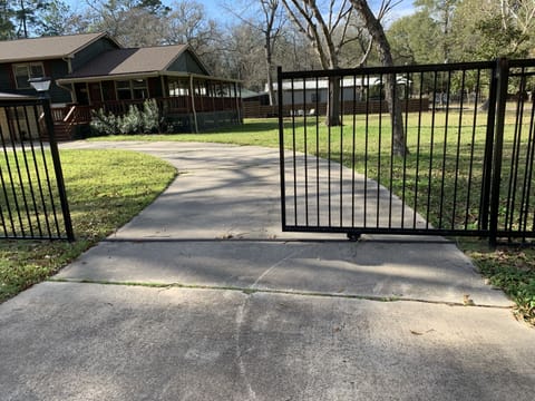 Manual sliding gates, at each entrance of the property!
