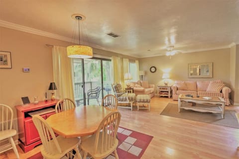 Dining area and living room.