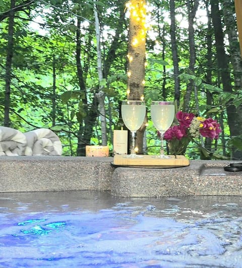 Brand new hot tub with privacy gazebo. Imagine soaking in this lovely hot tub, where all  cares can bubble away.