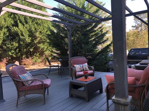 Beautiful deck with comfortable seating 