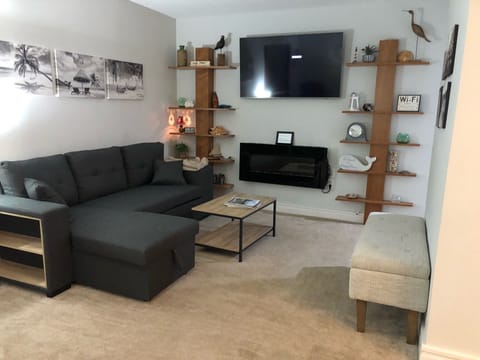 Living room with smart TV