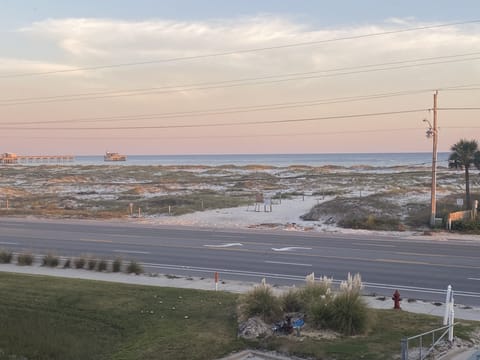 View of ocean and Gulf State Park Pier from master bedroom balcony