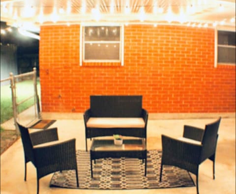 Beautiful private covered patio and fenced in backyard