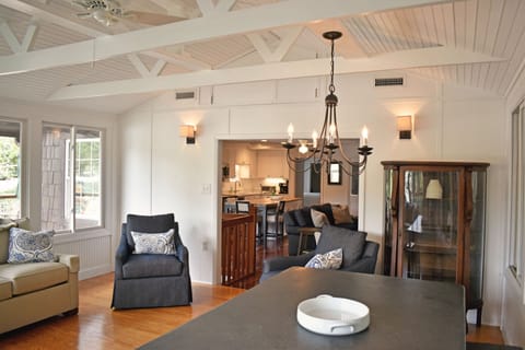 Looking from Sunroom/Dining Room to Family Room and Kitchen