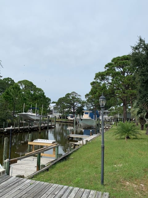 Boaters can enjoy a short canal ride to Alligator Harbor and the Gulf of Mexico.