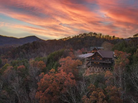 Located at the end of the road, on the top of the mountain.