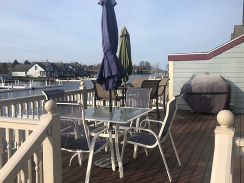 Gas grill is available for use