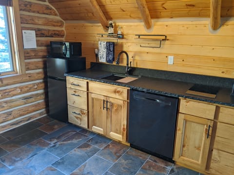 Kitchenette also has mini fridge, dishwasher and deep sink.