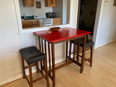 Cute table off the kitchenette downstairs