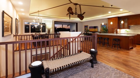 Vaulted grass cloth ceilings