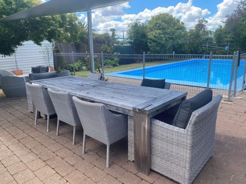 Poolside covered courtyard area