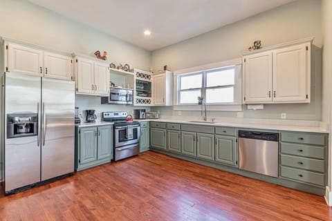 The kitchen is fully stocked