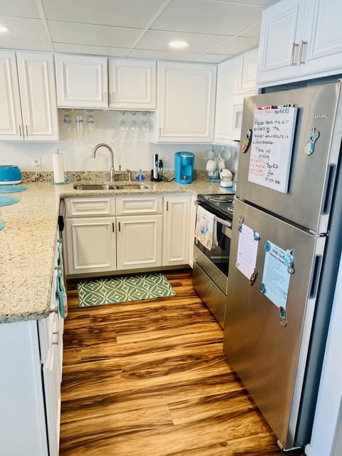 Kitchen with stainless steel appliances