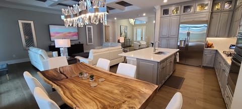 Dinning room with live edge table