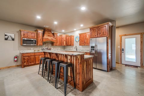 Coffee bar located in hall behind kitchen