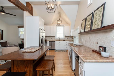 Open Kitchen with dining table, Granite Countertops, stainless steel appliances 