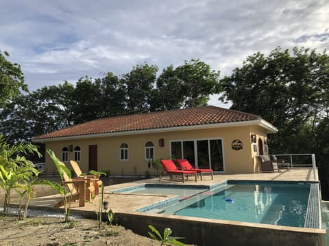 Private pool and deck with seating