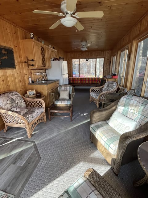 Enjoy morning coffee in the 4 season porch