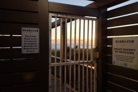 The gate to our private beach access, no code required!
