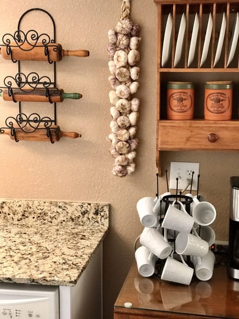 Locally grown garlic provided.