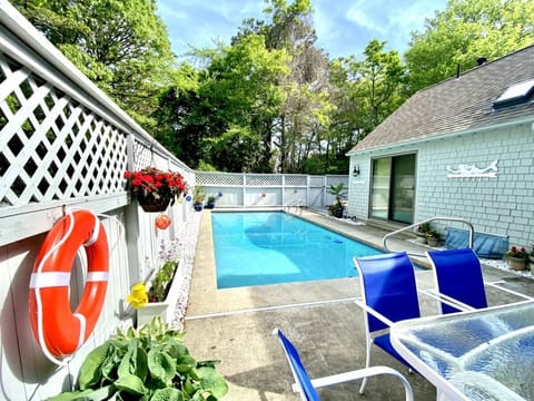 Private patio with own pool 
floats, noodles and beach towels provided