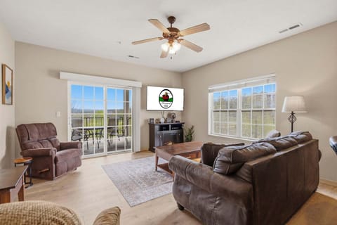 Living Area with Sleeper Sofa, Cable TV, Seasonal Fireplace, Balcony Access