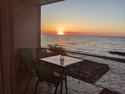 private patio with awesome sunset view 