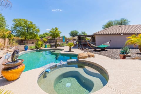 Relax & unwind in our private spa and pool!