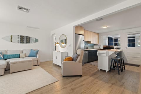 Front door is behind this view and office/dining area is to the right.