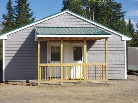 Front of Cabin.  Moose Den is the left side of this duplex