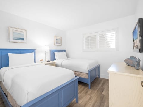 Settle into cozy twin beds for restful, quiet nights.