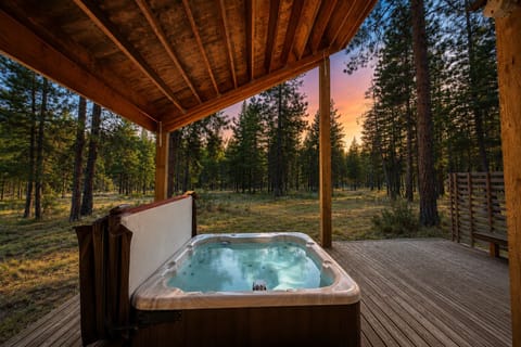 Private year round covered hot tub.