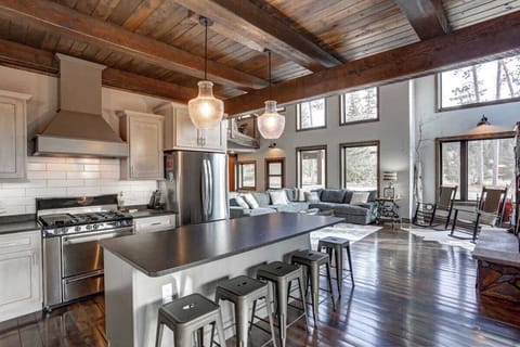 Main floor kitchen area looking towards the living area