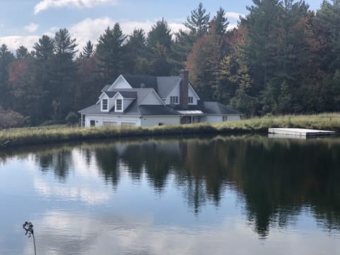 View of the home from pond