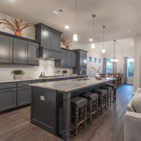 Fully equipped kitchen makes group meals easy and convenient.