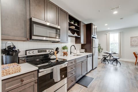 Well stocked kitchen.