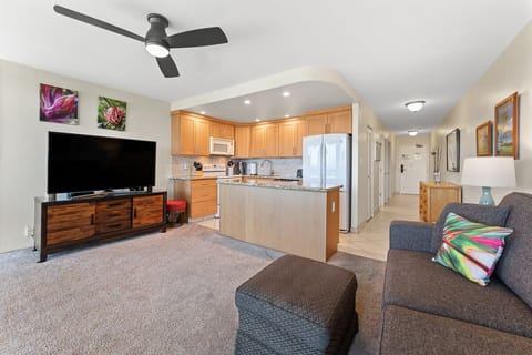 Livingroom with 56" flat screen LCD HD TV.