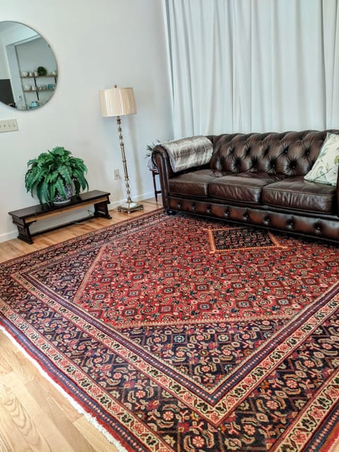 Comfortable seating with art deco touches