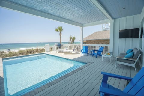 furnished pool deck