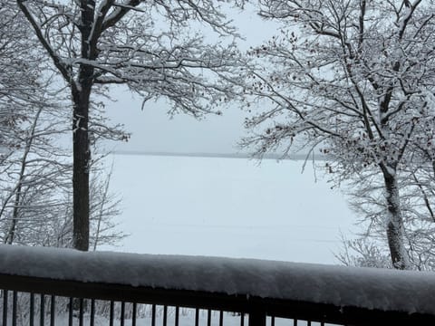 Winter view of lake from upper deck!
