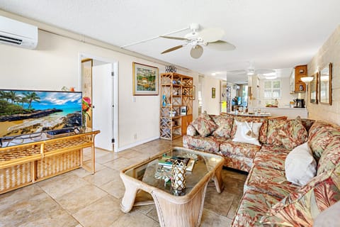 Large flat screen TV in the living room