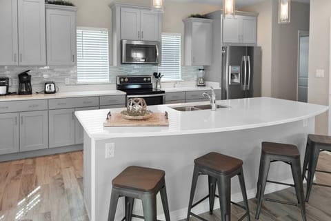 Modern appliances and everything you'll need to cook a family dinner