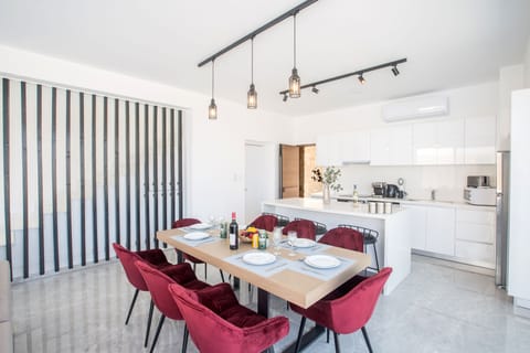 Dining Area with table and chairs to seat 8 persons