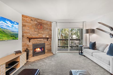 Snow Flower 116 has comfortable furnishings and a gas burning fireplace.
