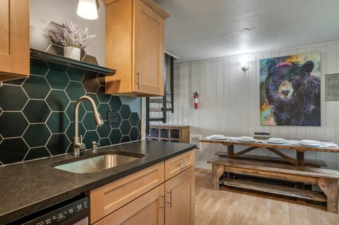 kitchen dining on second level of building