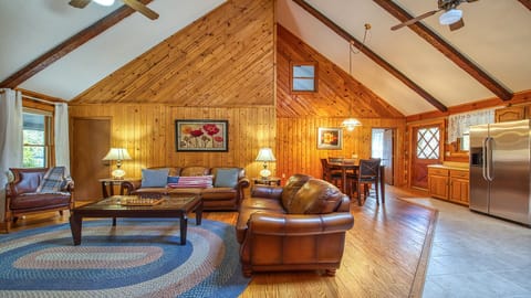 Great room with dining area.  Seating for 8 at dining table