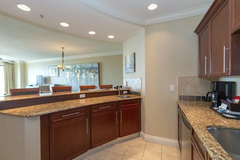 View of breakfast bar from kitchen